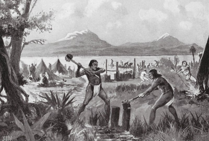A Fundação da Cidade do México (litografia) de John Harris Valda