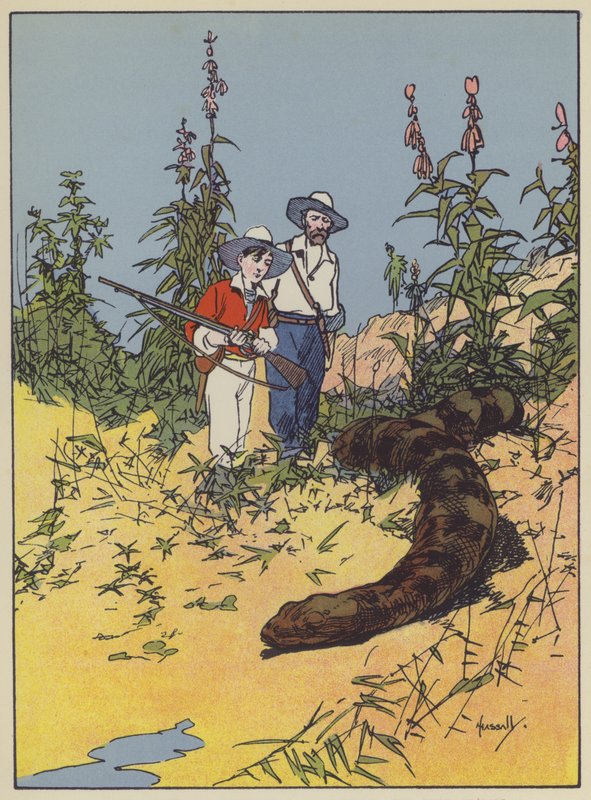 Ilustração para a Família Suíça Robinson (cor litho) de John Hassall