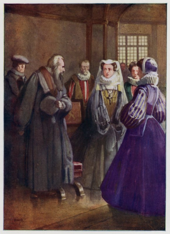 O reformador presbiteriano John Knox encontra-se com Maria, Rainha da Escócia de John Hassall