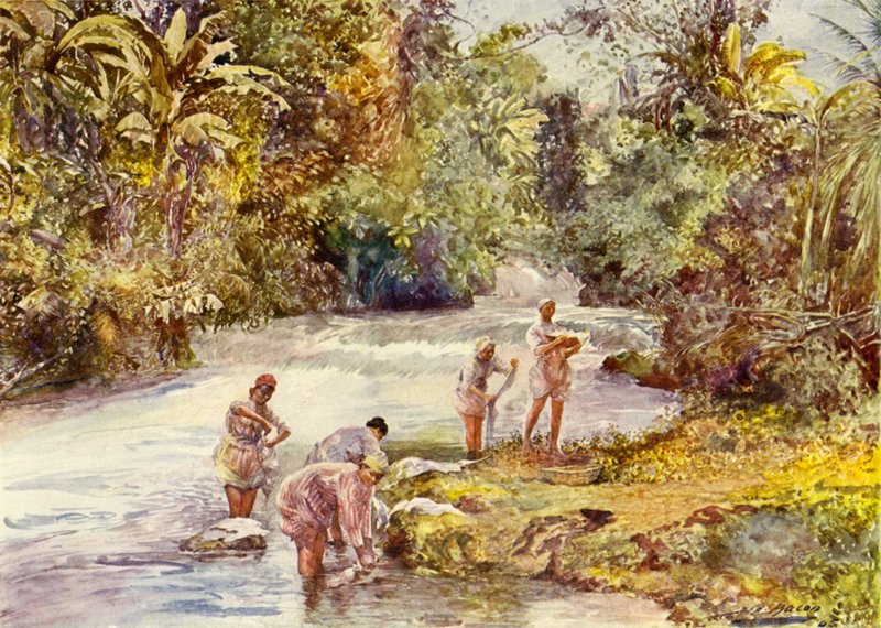 The White River, Jamaica (cor litho) de John Henry Frederick (after) Bacon