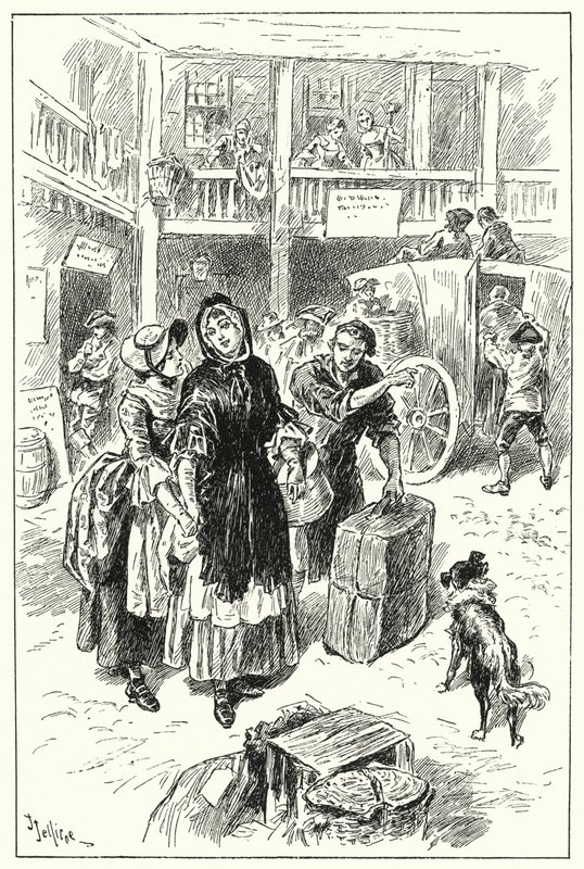 O Treinador na Old Angel Inn (litho) de John Jellicoe