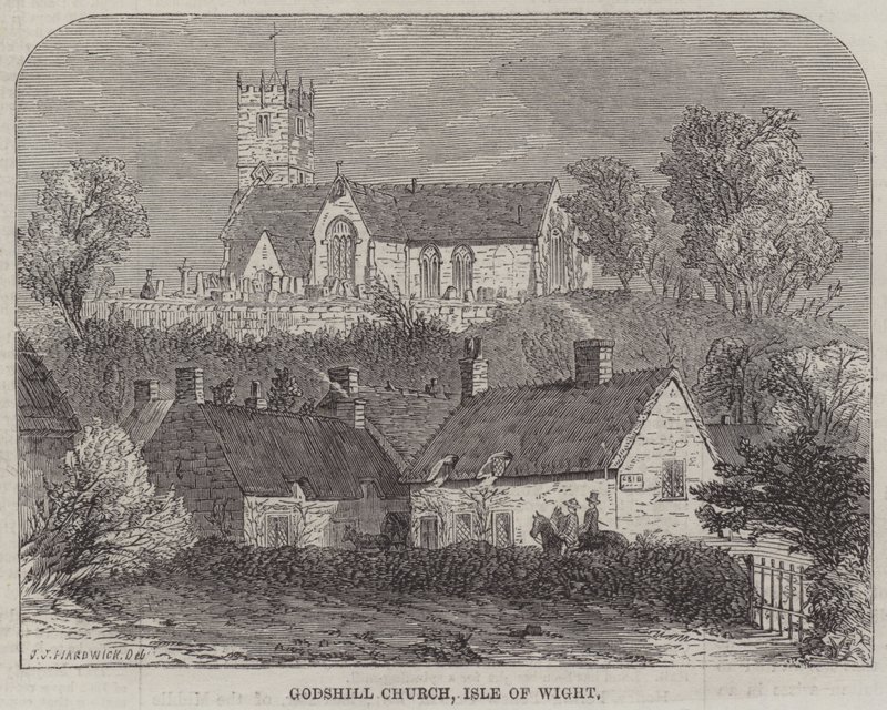 Igreja Godshill, Ilha de Wight de John Jessop Hardwick