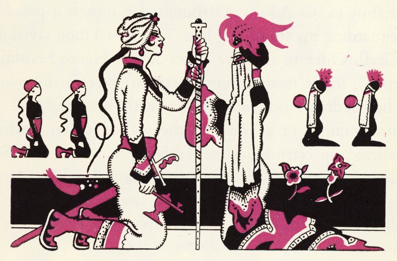 Embelezamento para A História de Aladino e a Lâmpada Maravilhosa (cor litho) de John Kettelwell