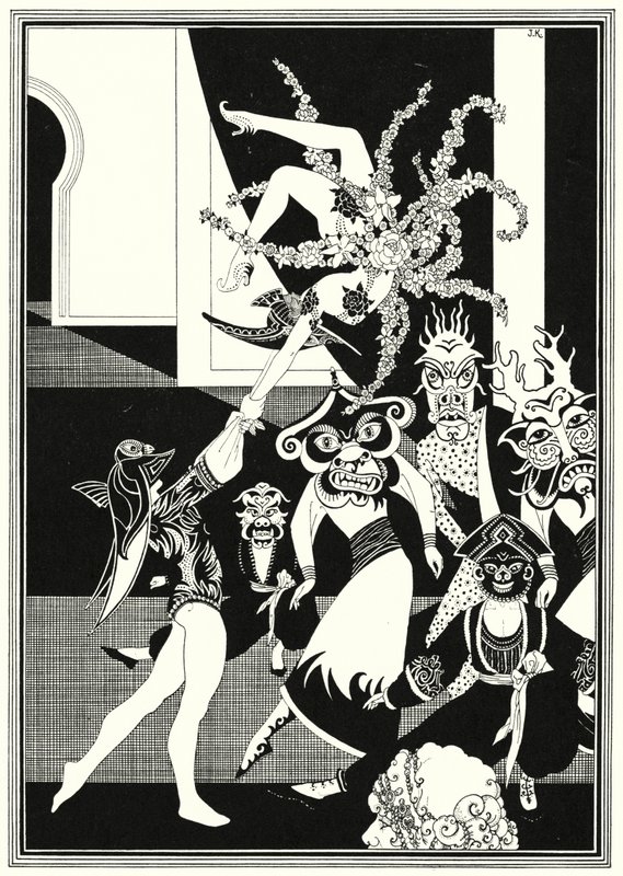 Ilustração para A História de Aladino e a Lâmpada Maravilhosa (litho) de John Kettelwell