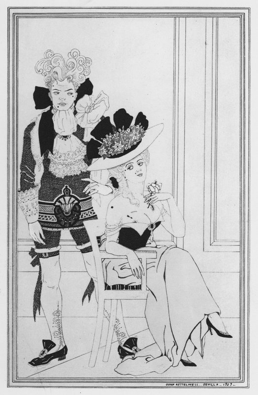Ilustração de The Way of the World por William Congreve (litho) de John Kettelwell