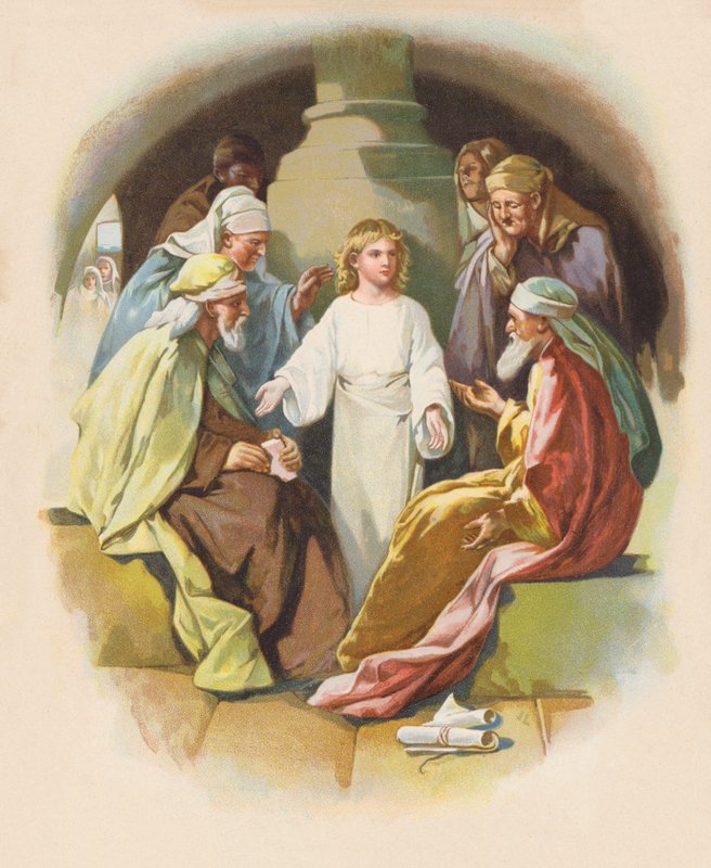 Cristo no Templo (litografia a cores) de John Lawson