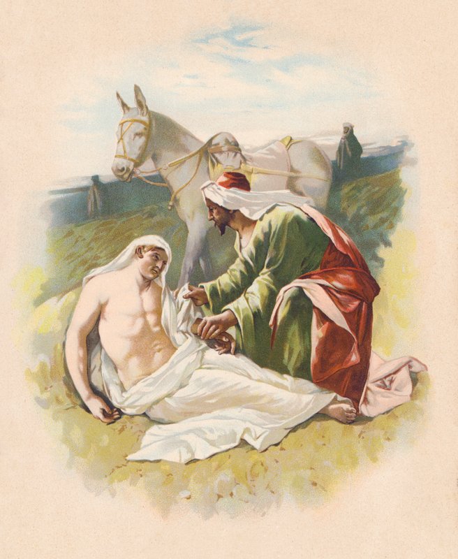 O Bom Samaritano (litografia a cores) de John Lawson