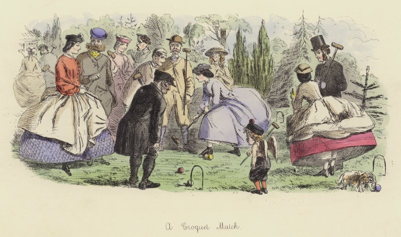 Um jogo croquet de John Leech