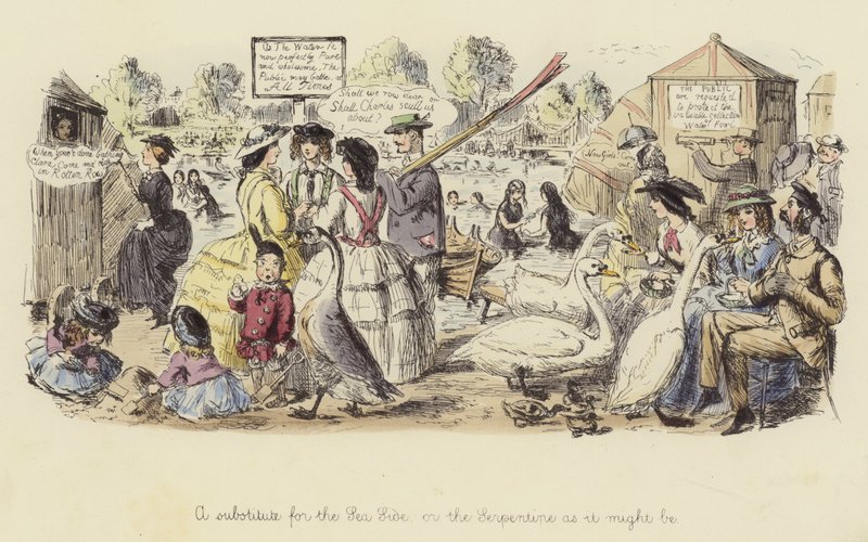 Um substituto para o Lado do Mar, ou o Serpentine como poderia ser de John Leech