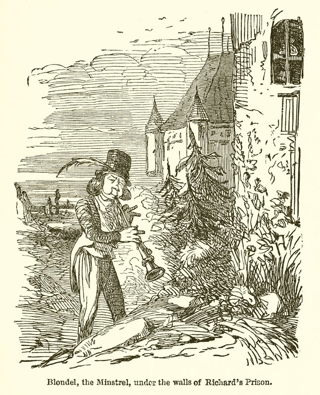 Blondel, o menestrel, sob as paredes da prisão de Richard de John Leech