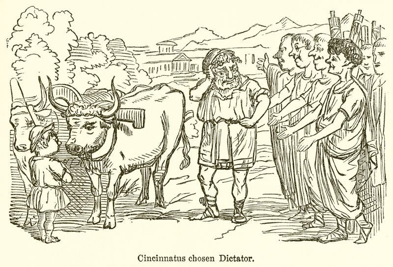 Cincinnatus escolhido Ditador de John Leech