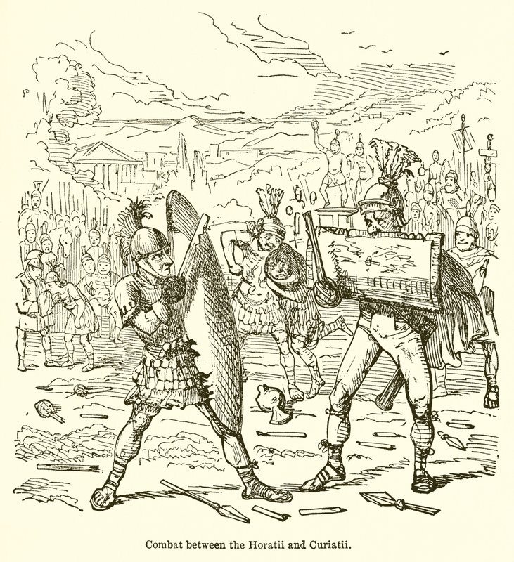Combate entre Horácios e Curiatii de John Leech