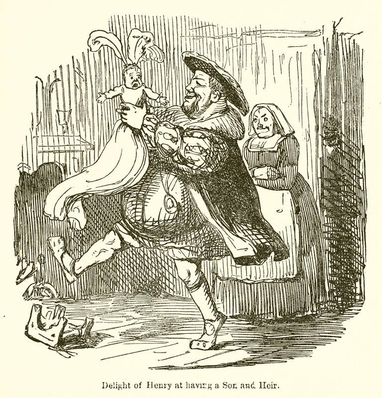 Delícia de Henrique por ter um filho e herdeiro de John Leech