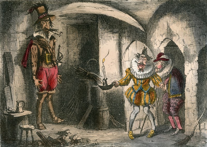 Descoberta de Guido Fawkes por Suffolk e Mounteagle. de John Leech
