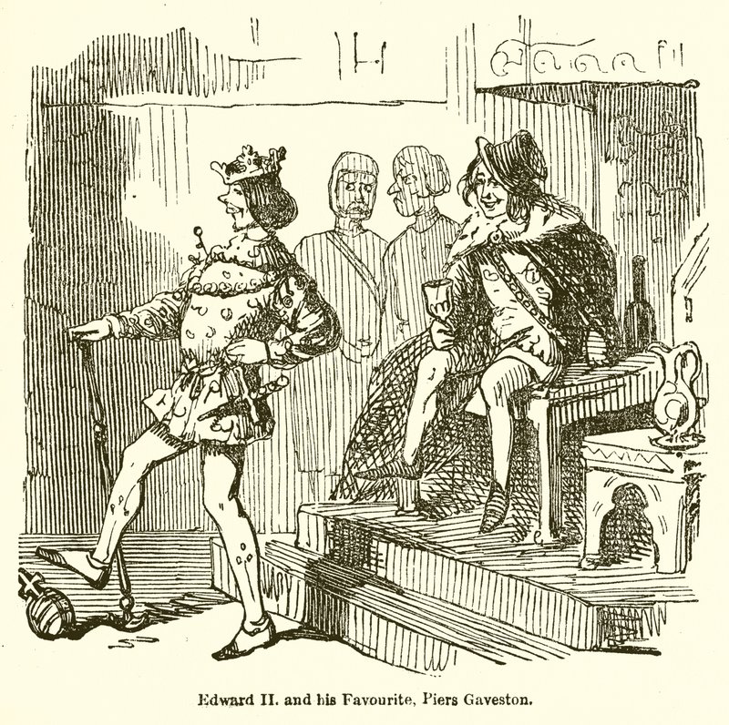 Edward II e seu favorito, Piers Gaveston de John Leech