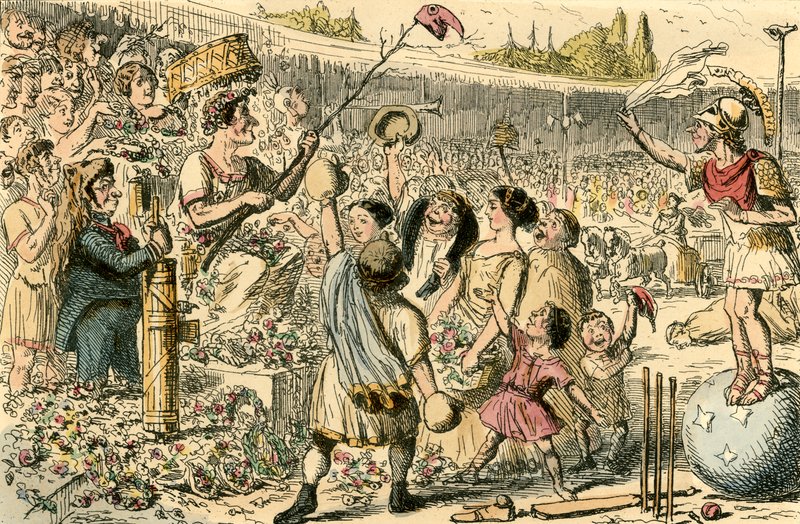 Flaminius restaurando a liberdade para a Grécia nos Jogos Isthmicos de John Leech
