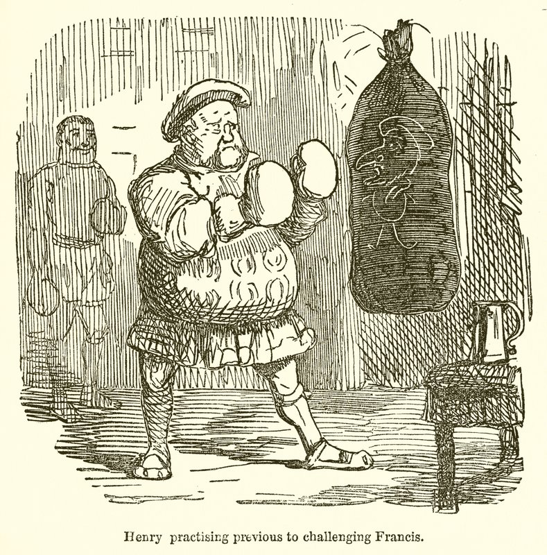 Henry praticando antes de desafiar Francis de John Leech