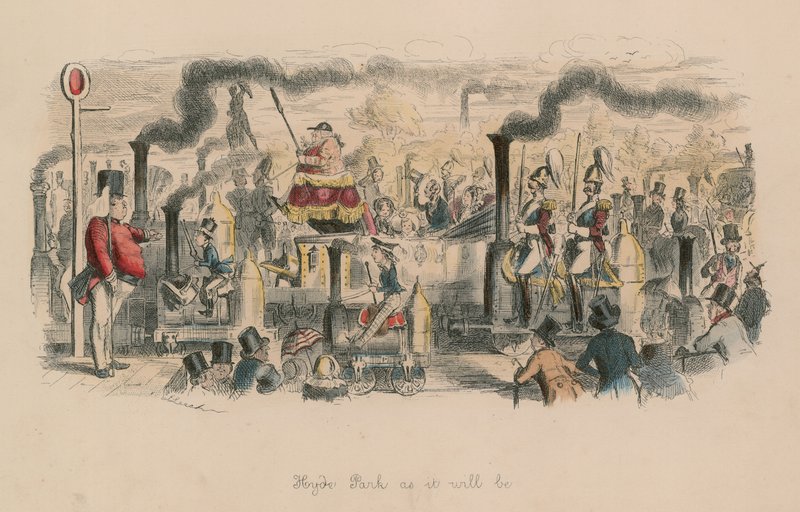 Hyde Park como vai ser (gravação a cores) de John Leech