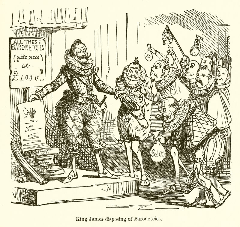 King James Disposing of Baronetcies de John Leech