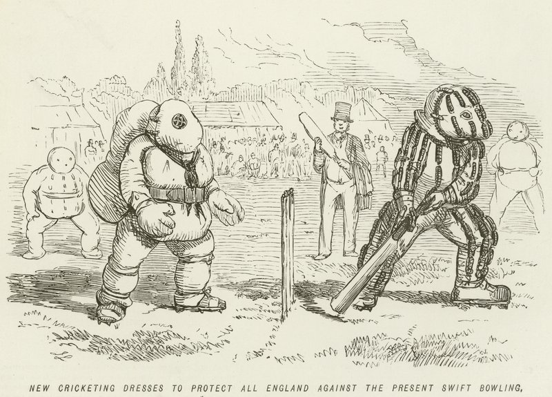 Novos vestidos de críquete para proteger toda a Inglaterra contra o presente Swift Bowling de John Leech