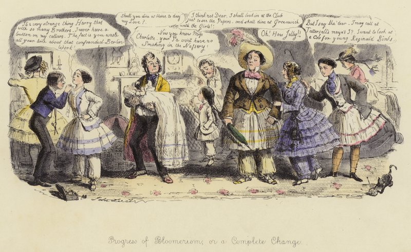 Progresso do Bloomerism, ou uma mudança completa de John Leech