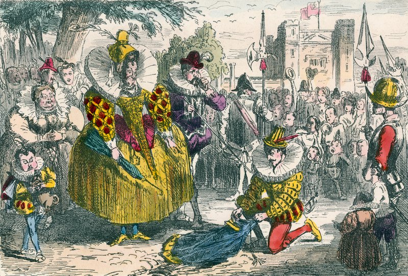 Rainha Elizabeth e Sir Walter Raleigh de John Leech