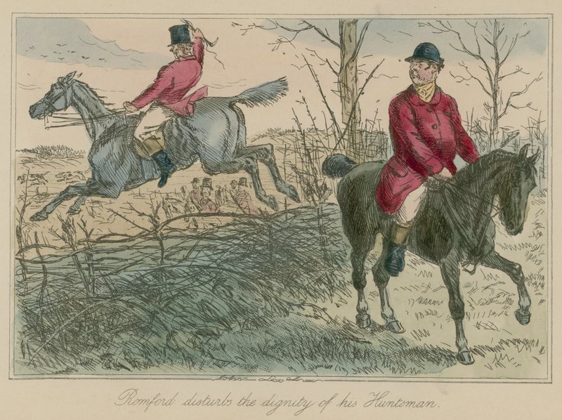 Romford perturba a dignidade de seu caçador de John Leech