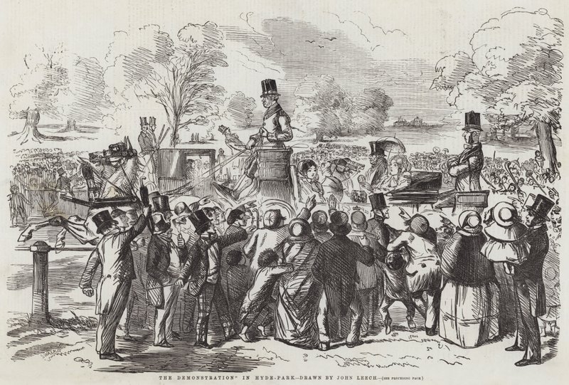 A demonstração no Hyde Park de John Leech