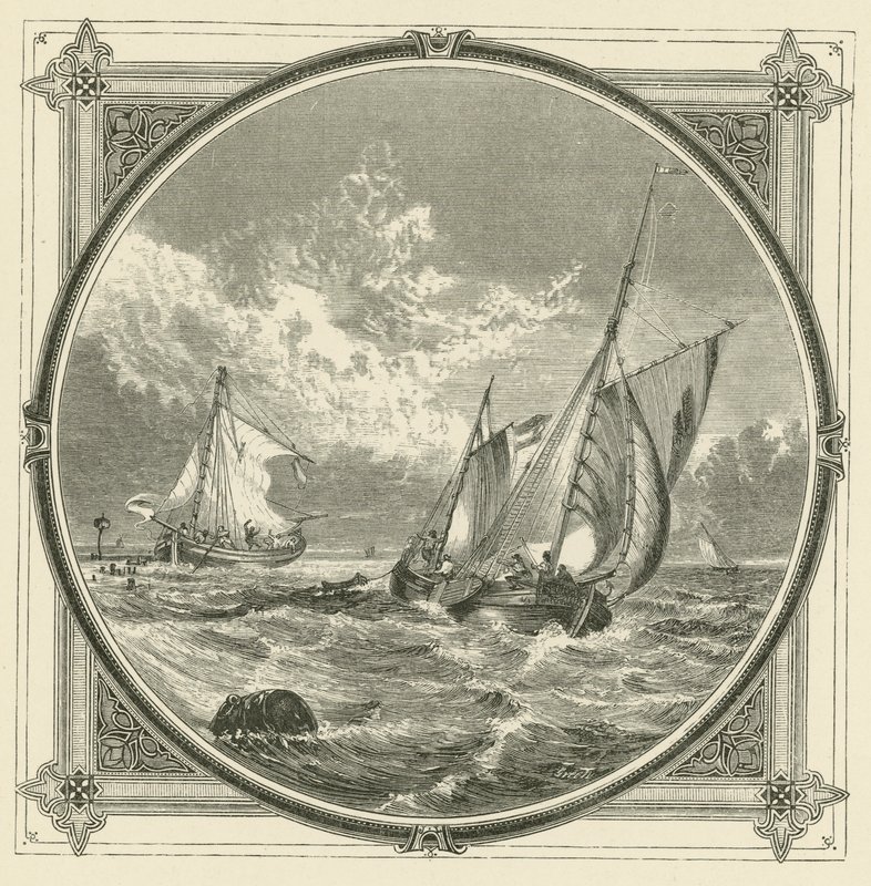 Um navio encalhado, é um farol no mar (gravura) de John Leighton