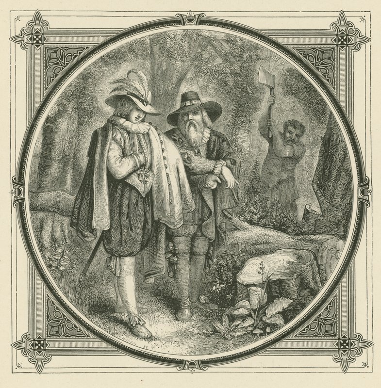 Um golpe não cai um carvalho (gravura) de John Leighton
