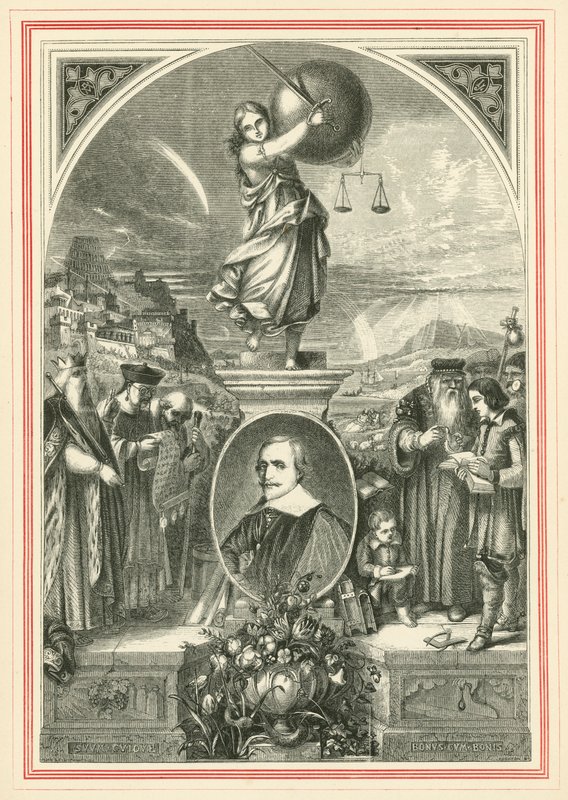 Retrato de Jacob Cats, sob figura alegórica da Justiça Universal (gravura) de John Leighton