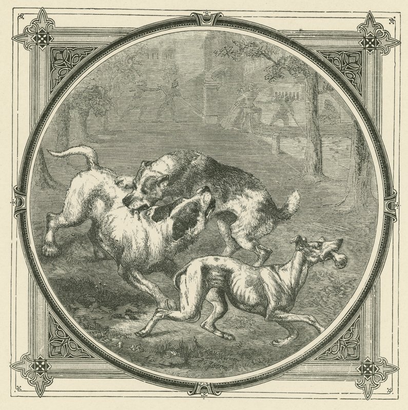 Os cães e o osso (gravura) de John Leighton