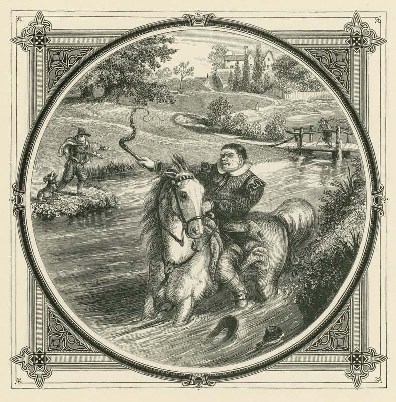Embora levado à beira da água, nenhum golpe pode forçar o cavalo a beber (gravura) de John Leighton