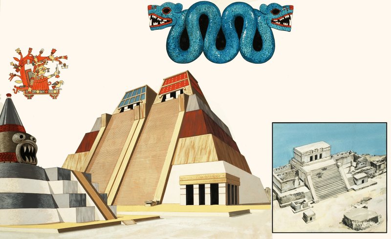 A incrível cidade de Tenochtitlan (guache sobre papel) de John Marshall