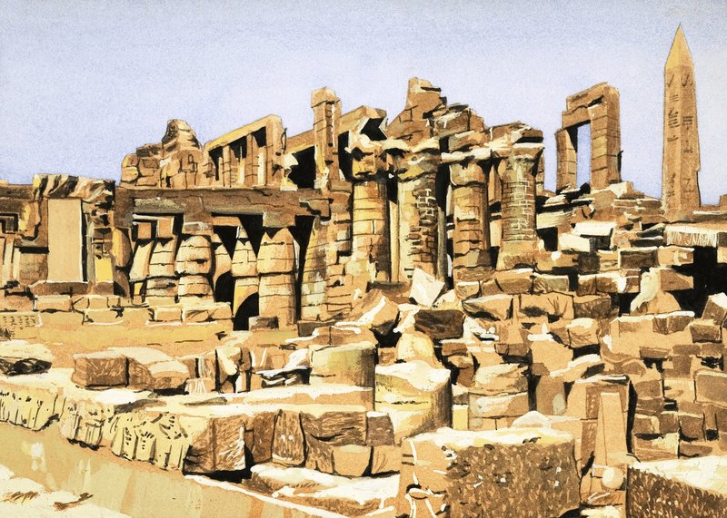As ruínas do templo de Amon de Karnak de John Marshall