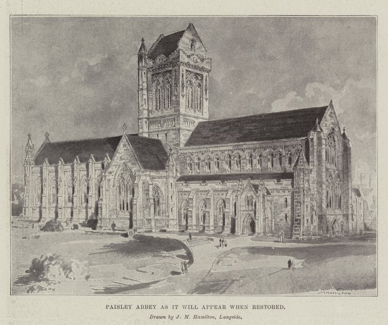 Abadia de Paisley como aparecerá quando restaurada de John McLure Hamilton