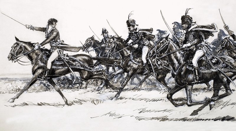 Carga de cavalaria de John Millar Watt