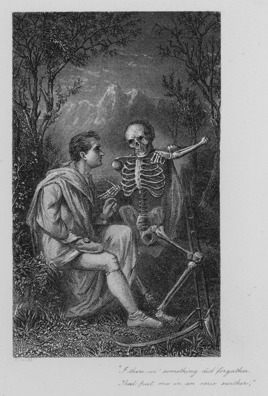 Robert Burns: Morte e Dr. Hornbook (gravura) de John Moyr (attr.to) Smith