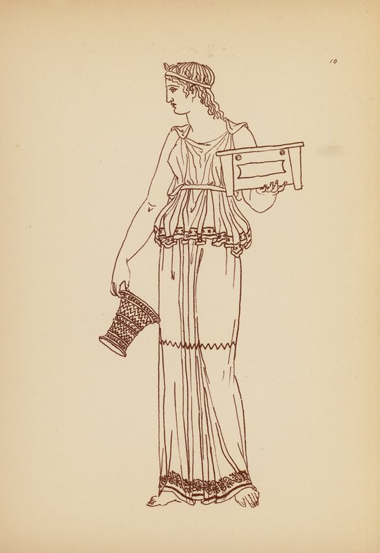 Fato de mulher da Grécia Antiga (litografia) de John Moyr Smith