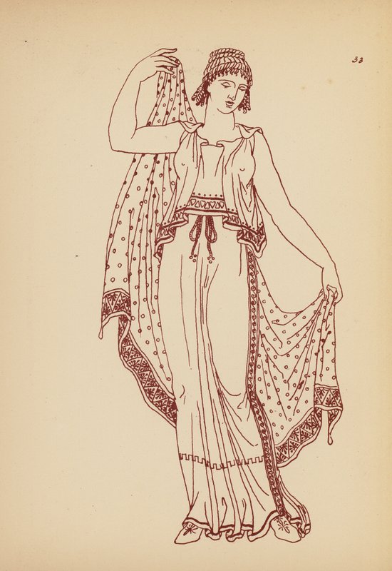 Fato de mulher da Grécia Antiga (litografia) de John Moyr Smith