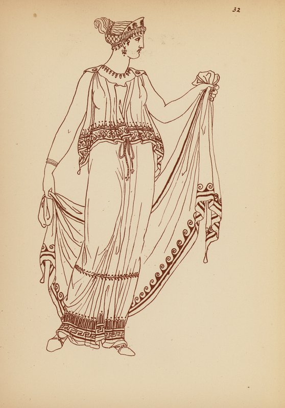 Fato de mulher da Grécia Antiga (litografia) de John Moyr Smith