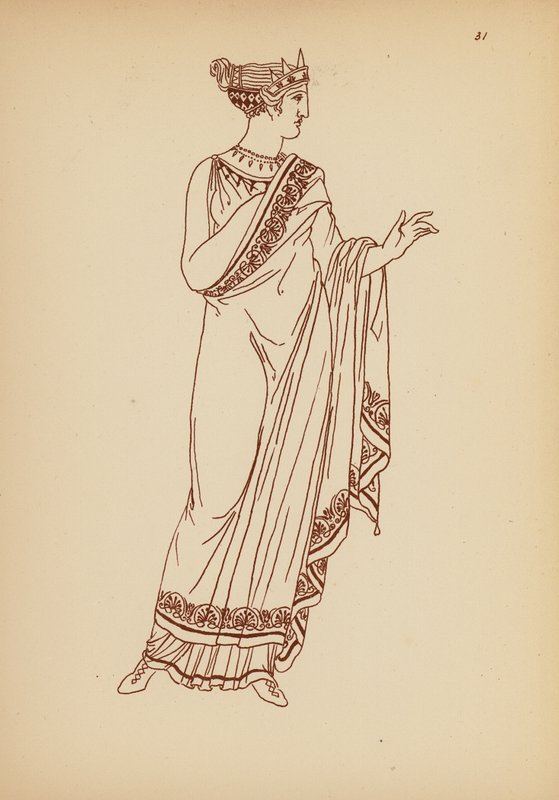 Fato de mulher da Grécia Antiga (litografia) de John Moyr Smith