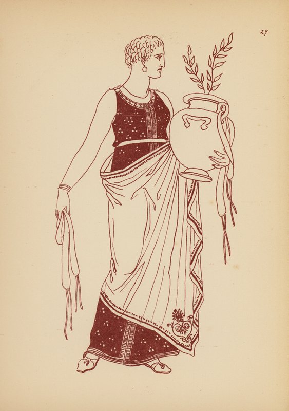 Fato de mulher da Grécia Antiga (litografia) de John Moyr Smith
