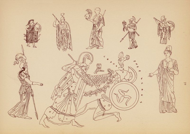 Fato de mulher da Grécia Antiga (litografia) de John Moyr Smith