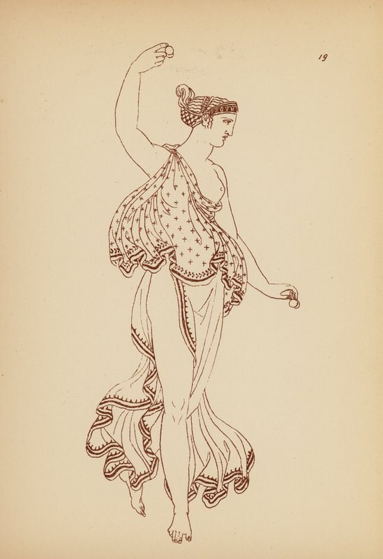 Fato de mulher da Grécia Antiga (litografia) de John Moyr Smith