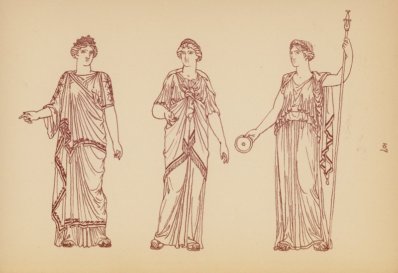 Fato de mulher da Grécia Antiga (litografia) de John Moyr Smith