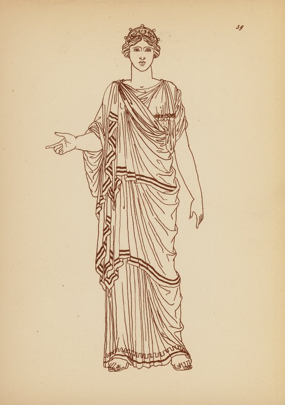 Fato de mulher da Grécia Antiga (litografia) de John Moyr Smith
