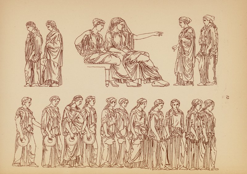 Fato de mulher da Grécia Antiga (litografia) de John Moyr Smith