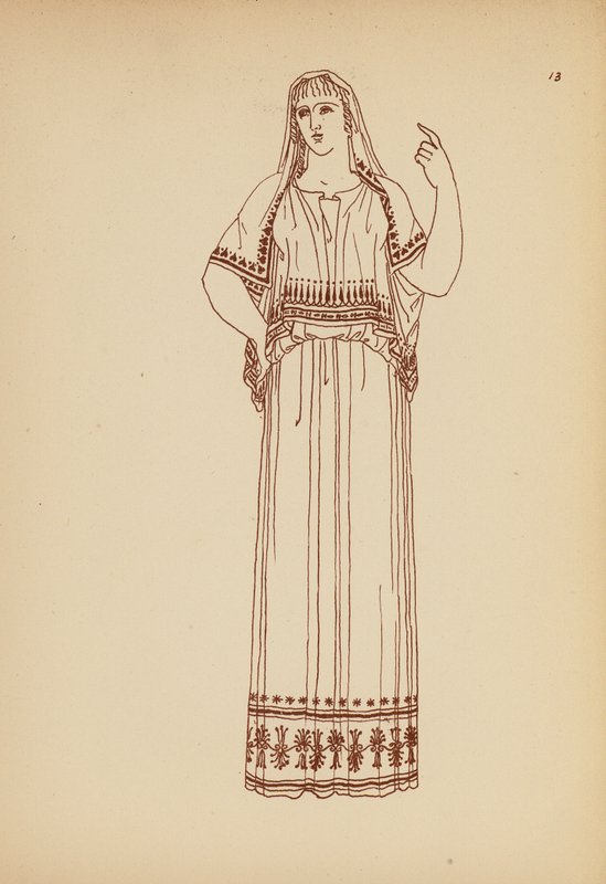 Fato de mulher da Grécia Antiga (litografia) de John Moyr Smith
