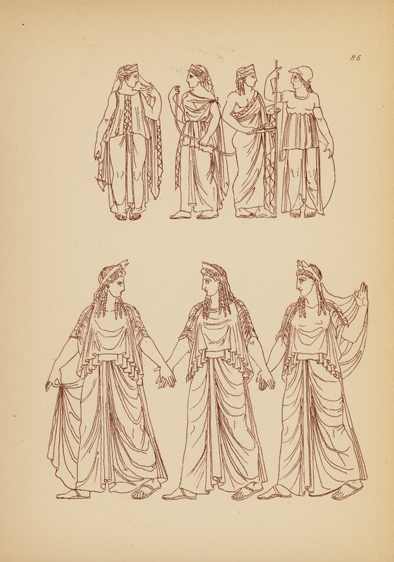 Fato de mulher da Grécia Antiga (litografia) de John Moyr Smith